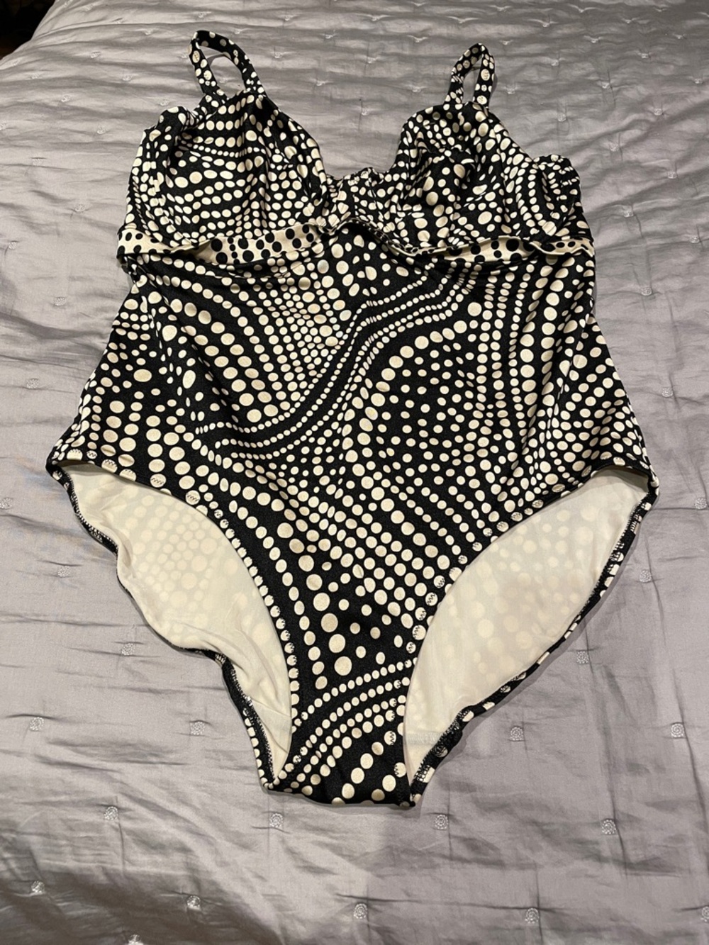 Fantasie Black and Tan Lined Swimsuit